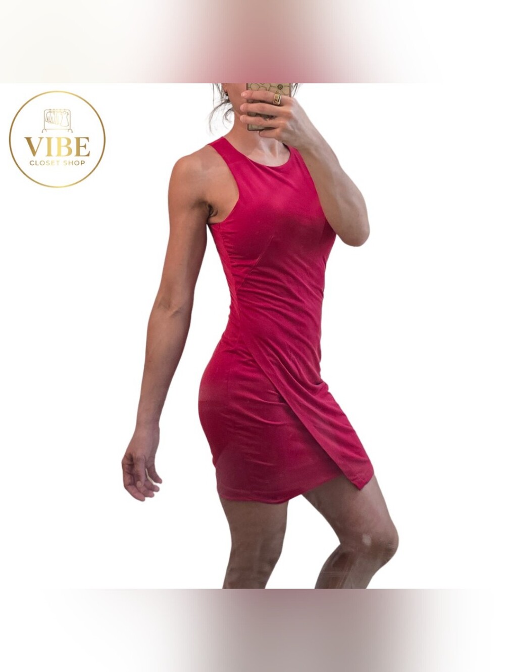 Armani Exchange Red Sleeveless Mini Dress